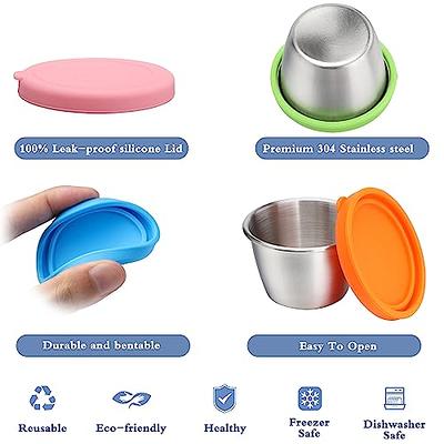 Biioistle sauce cups reusable portion condiment containers small ramekin  dipping sauces round bowls butter warmer small stainless steel bowl ramakan  metal ramekins syrup salsa (Style01) - Yahoo Shopping