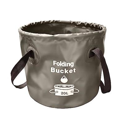 Collapsible Bucket with Handle, Lightweight Folding Water Container 5  Gallon (20L), Portable Collapsible Bucket for Fishing, Camping, Hiking,  Outdoor