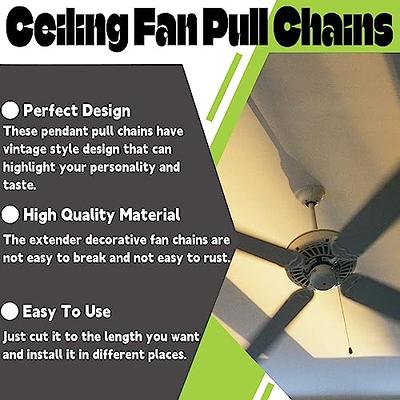 8 Pieces Ceiling Fan Pull Chains Wooden Pendant Pull Chain Extension for  Ceiling Light Lamp Fan Chain (Walnut Color, White, Silver, Wood Color)