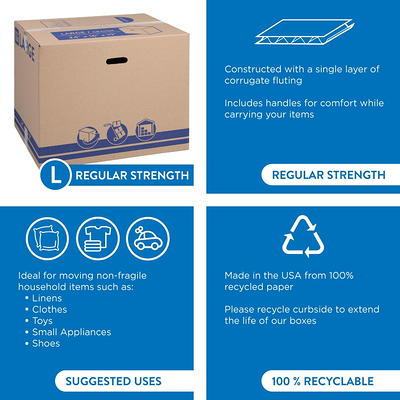 Pen+gear Large Recycled Moving and Storage Boxes, 24 L x 16 W x 19 H, Kraft, 25 Count