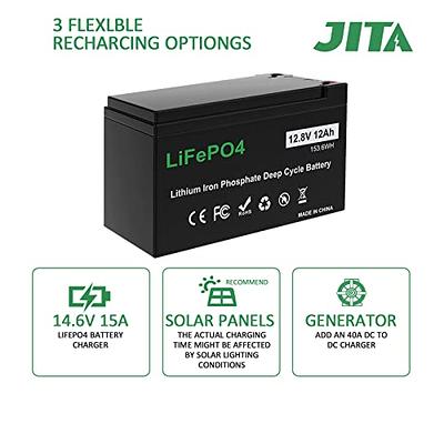 JITA 12V 12Ah LiFePo4 Lithium Battery, Deep Cycle Battery, 2000+ Cycles,  Built-in BMS, Environment Friendly, Safe, Rechargeable Batteries LiFePO4  Cell for Fios, Fish Finder, Kid Scooters, Toys - Yahoo Shopping