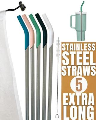 purifyou 14.5 inch Stainless Steel Straws With Platinum Silicone Tips, For  Stanley and other 40 oz Tumbler, Extra Long Set of 5 Reusable Drinking Metal  Straw with Portable Case & Cleaning Brush - Yahoo Shopping