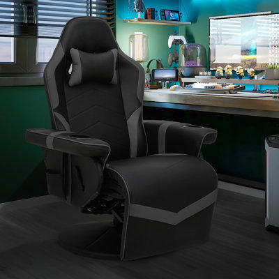 Hoffree Gaming Chair with Bluetooth Speakers and Footrest Massage