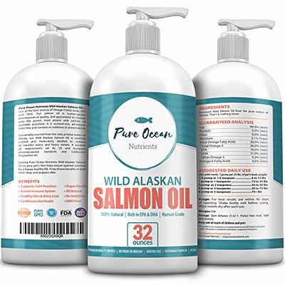  Pure Wild Alaskan Salmon Oil for Dogs & Cats - Relieves  Scratching & Joint Pain, Improves Skin, Coat, Immune & Heart Health. All  Natural Omega 3 Liquid Food Supplement for