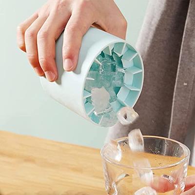  Ice Cubes Maker, Decompress Ice Lattice, Small Ice Cube Tray,  Cylinder Silicone Ice Lattice Molding Ice Cup Ice Maker Press-Type, Easy- Release (Blue): Home & Kitchen