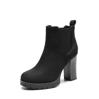 Athlefit Women's Chelsea Platform Ankle Boots Elastic