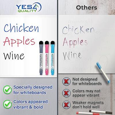 Cinch! 17x11 Stain-Resistant Magnetic Dry Erase Whiteboard Sheet for Kitchen Fridge - Includes 4 Markers and Big Eraser with Magnets 