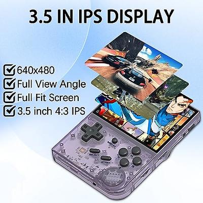  RG35XX H Retro Handheld Game Console , 3.5 Inch IPS Screen  Linux System Built-in 64G TF Card 5528 Games Support HDMI TV Output 5G WiFi  Bluetooth 4.2 (Transparent Purple) : Toys & Games