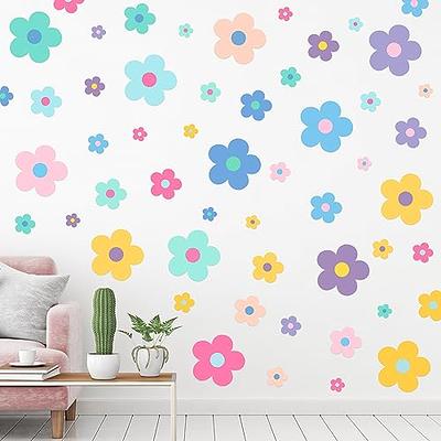 Colorful Flower Wall Stickers ,Removable Flower Wall Decals DIY Peel and  Stick Art Wall Decor Mural for Nursery Baby Kids Bedroom Living Room  Kitchen Home Decoration 