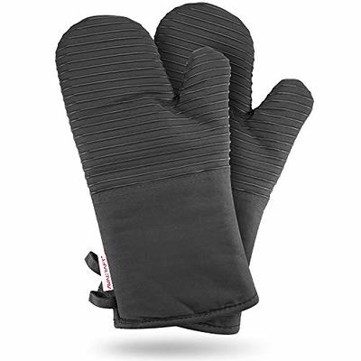 Cubilan BBQ Gloves, Grey Grilling Gloves Heat Resistant Oven