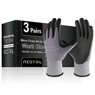 Safety Work Gloves with Impact Protection, Micro-Foam Nitrile coated TPR  Heavy Duty Gloves, Cut Resistant Gloves for Men Women, Touchscreen  Anti-Slip