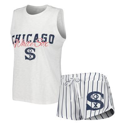 Milwaukee Brewers Concepts Sport Women's Reel Pinstripe Tank Top & Shorts  Sleep Set - White