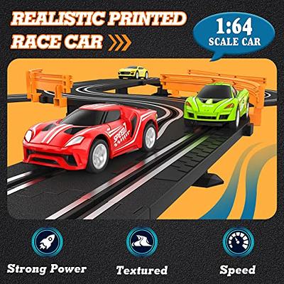 Wupuaait Slot Car Race Track Sets with 4 High-Speed Slot Cars, Battery or  Electric Car