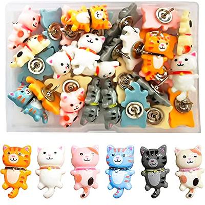 Prasacco 30 Pcs Cute Push Pins, Cat Thumb Tacks, Decorative Push