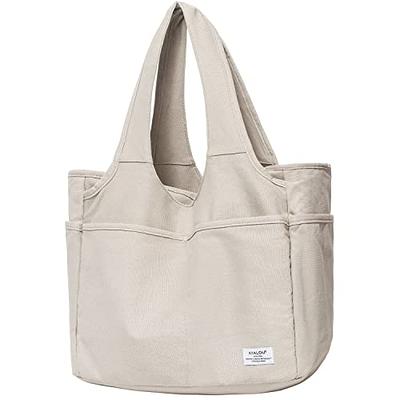 A women's multi pocket tote bag with large capacity nylon fabric shoulder  bag that can fit into a water bottle handbag, school bag With Multi