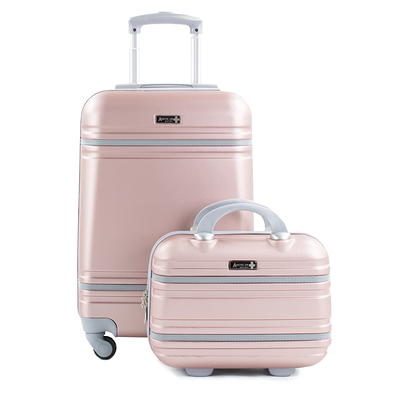 PUICHE Jewel 2-Piece Rose Gold Carry-On Weekender Expandable Spinner Luggage Set