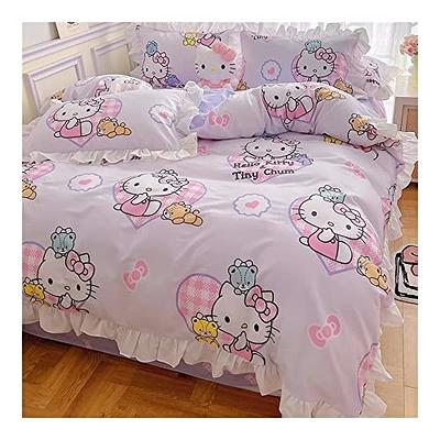 Hello Kitty Pink Soft Cotton Twin/Full/Queen Duvet Comforter Set w/ Fitted  Sheet