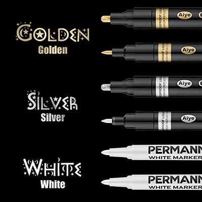 SAVITA 6pcs Mirror Chrome Paint Pen, 3 Colors Liquid Paint Pens Marker Set  High Gloss Metallic