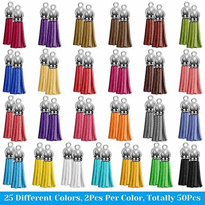 Paxcoo Tassels for Jewelry Making, 50pcs Leather Tassel Keychain Charms  Bulk with 50pcs Jump Rings for Bracelets, Acrylic Key Chain Blanks and  Craft
