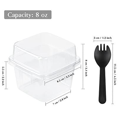 16oz. Clear Plastic Disposable Containers w/ Lids 50ct.