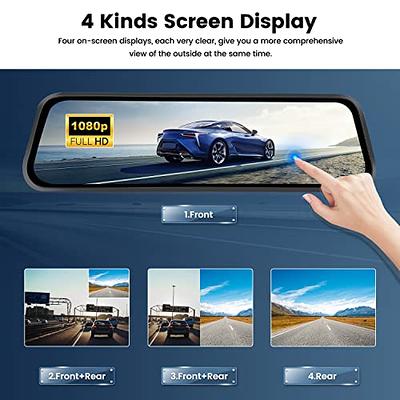 9.66 Inch IPS Touchscreen Mirror Dash Cam, Car Front and Rear View Camera,  Loop Recording, G-Sensor, 24 Hours Parking Mode, Waterproof Backup Camera -  Yahoo Shopping