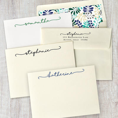 Personalized Stationary Sets of Flat Notecards With Envelopes, Cute Custom  Thank You Notes, Stationery Gifts for Women SIMPLE CALLIGRAPHY 