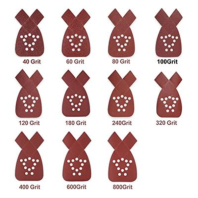 Sanding Sheets for Black and Decker Mouse Sanders, 50PCS 60 80 120 150 220  Grit Mouse Sandpaper Assortment with 12 Extra Tips for Replacement, 12