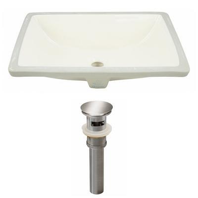 American Imaginations 18.25-in. W CUPC Rectangle Undermount Sink Set in Biscuit - Black Hardware - Overflow Drain Incl.