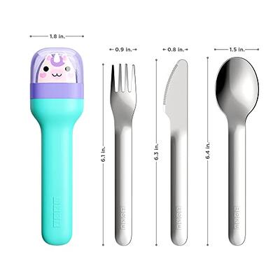 INKULEER Travel cutlery set, 18/8 stainless steel cutlery, Reusable  utensils set with case, Portable Silverware Lunch Box for Camping and