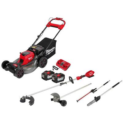 Milwaukee M18 FUEL Brushless Cordless 21 in. Self-Propelled Mower w/ String  Trimmer, Edger, Hedger, Pole Saw & (2) 12Ah Batteries - Yahoo Shopping