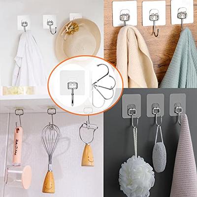 Adhesive Wall Hooks, Acrylic Shower Hooks For Hanging, Self-adhesive Hooks  Towel Holder, Bathroom Accessories - Temu