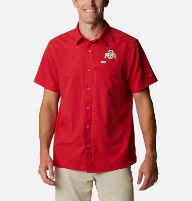 Men's Columbia PFG Cardinal Arkansas Razorbacks Slack Tide Camp Button-Up  Shirt