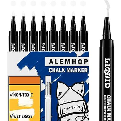 Chalky Crown Bold Chalk Markers - Dry Erase Marker Pens - Liquid Chalk Markers for Chalkboards, Signs, Windows, Blackboard, Glass - Reversibl