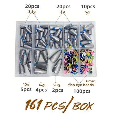 DAMIDEL 161Pcs/Box Worm Fishing Sinker Weights Kit with Soft Plastic  Core（20g,14g,10g,7g,5g,3.5g Mixed, 61Pcs Bullet Lead Fishing Weights, 100  Pcs Eye Beads Bait, Don't Hurt Line Texas Rig - Yahoo Shopping