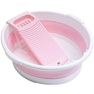 Hand Wash Board, Hand Washing Clothes Bucket Portable Anti Slip Transparent  Cleaning Basin, Washboard Basin, for baby home Clothes Outdoor Transparent  Grey 