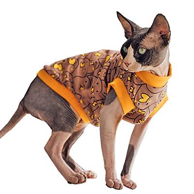 Sphynx Cat Clothes Winter Warm Faux Fur Sweater Outfit, Fashion high Collar  Coat for Cats Pajamas for Cats and Small Dogs Apparel, Hairless cat Shirts