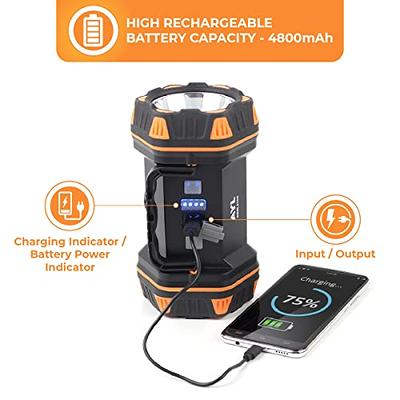 AYL LED Camping Lantern Rechargeable, Camping Flashlight 8 Light Modes,  4800mAh Power Bank, Waterproof, Lantern Flashlight for Emergency,  Hurricane, Power Outages, USB Cable with Tripod Included - Yahoo Shopping