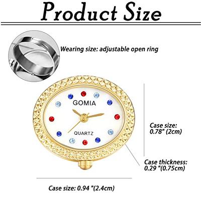 Hemobllo Finger Ring Watch Diamond Quartz Ring Watch Women Girls Jewelry  Gift for Christmas Holiday