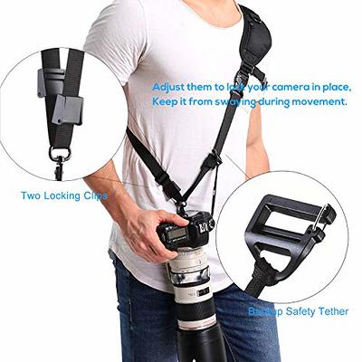 Comfort Digital Camera Neck Strap with Neoprene Cushion Padding & Storage  Pockets by USA Gear - Works with Canon , Nikon , Sony and More Cameras 