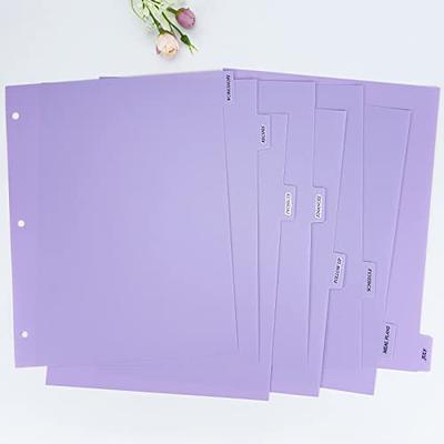 ASUNFO 8 Pcs A4 Tab Pink Binder Dividers with Tabs 3 Ring Binder