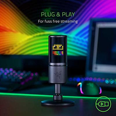 Razer Seiren V2 X USB Condenser Microphone for Streaming and Gaming on PC:  Supercardioid Pickup Pattern - Integrated Digital Limiter - Mic Monitoring  and Gain Control - Built-in Shock Absorber 