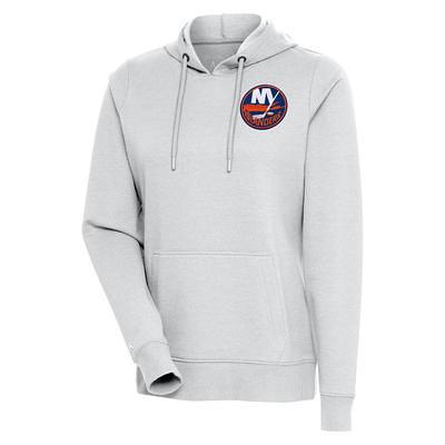 New York Yankees Antigua Women's Axe Bunker Tri-Blend Pullover Hoodie -  Gray/White