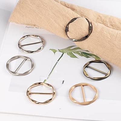 6Pcs Silk Scarf Ring Clip For Women T-Shirt Tie Clips Clothing Ring,  Fashion Round Alloy Scarf Ring And Slide Tshirt Twist Knot Clip Buckle  Circle