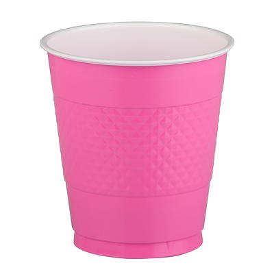 Hefty Pink Disposable Party On Plastic Cups, 18 oz, 50 Count 