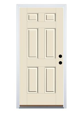 Therma-Tru Benchmark Doors Shaker 36-in x 80-in Fiberglass Craftsman  Right-Hand Inswing Ready To Paint Prehung Single Front Door with Brickmould