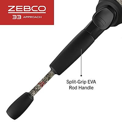 Zebco 33 Spincast Reel and Fishing Rod Combo, 5-Foot 6-Inch 2-Piece  Fiberglass Rod, QuickSet Anti-Reverse Fishing Reel with Bite Alert,  Includes 29-Piece Tackle Kit, Silver/Black : : Sports & Outdoors