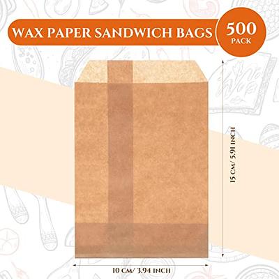 Kraft Paper Sandwich Bags 100PCS Brown Paper Treat Bags Small Waxed Flat  Favor Bag Candy Cookie Snack Packing Treat Bags Grease Resistant Bags for