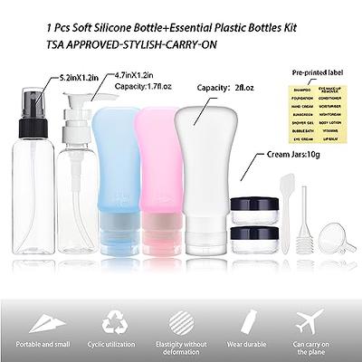 YICTEK Empty Plastic Travel Bottles Containers for Toiletries, TSA Approved  Travel Size Toiletries Bottles Kit for Liquids Shampoo Conditioner Lotion