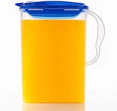 Glass Carafe Pitcher - HIHUOS 34oz Water Carafe Set for Mimosa Bar - Juice  Containers with Airtight Lids