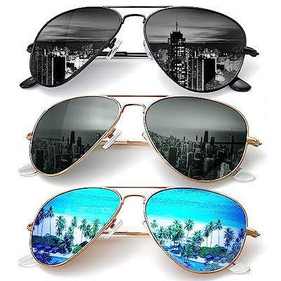 KALIYADI Polarized Aviator Sunglasses for Men Women Metal Sun glasses UV  Blocking, 3 PACK (Black/Blackish green/Blue, 62mm) - Yahoo Shopping